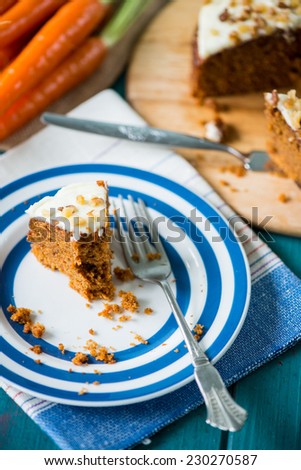 Slice of fresh carrot cake