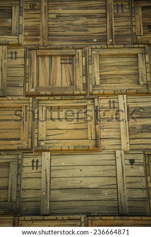 Shipping vintage crates background