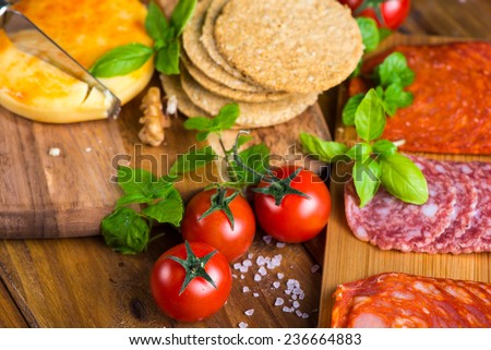 selection of healthy party snacks