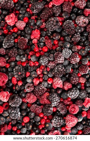 food background,mixed frozen berries fruits from above