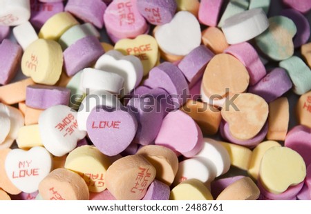 Valentine candy hearts - \