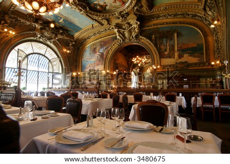 Famous restaurant Le Train Bleu at Gare de Lyon in Paris