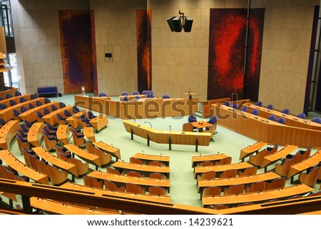 Interior of the Dutch parliament in The Hague