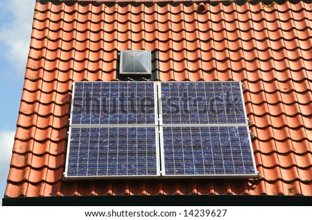 Solar panels on the roof of a private home