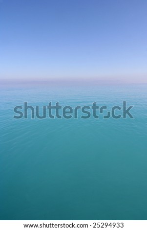 Horizon of a calm Mediterranean Sea on a hot day