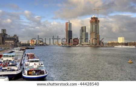 Rotterdam. Urban development along the river Meuse
