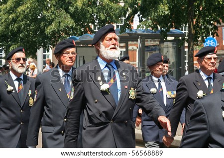 THE HAGUE, HOLLAND - JUNE 26: World War II Veterans in the annual parade on Veterans Day on June 26, 2010 in The Hague, Holland.