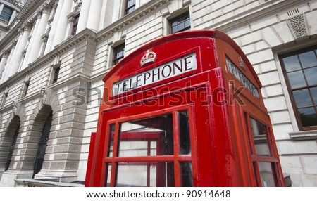 Phone booth in London, UK