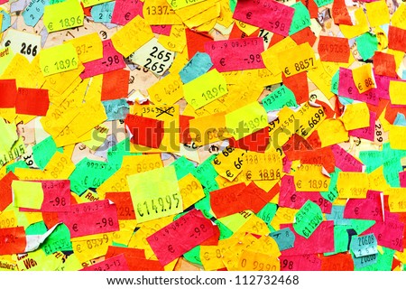 Plenty of colorful price stickers