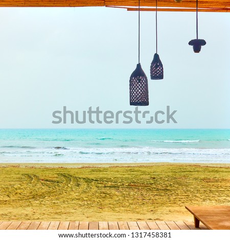Empty beach bar by the sea