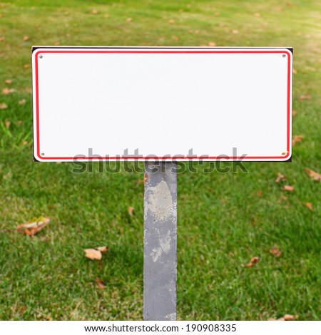 Blank white sign - put your text here