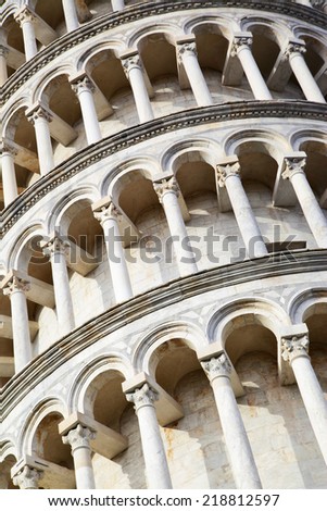 Leaning Tower of Pisa close-up, Italy