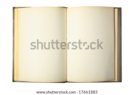 blank pages in book. ook with lank pages