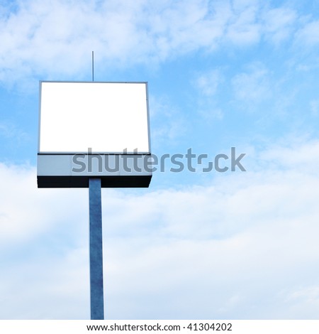 Blank sign on the post, put your own text or image here