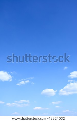 Blue sky and clouds with space for text above