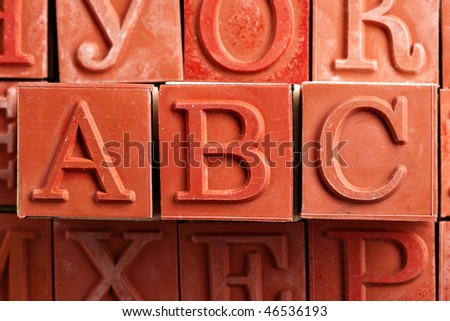 English letters close up