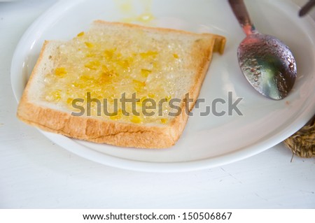toast with pineapple jam for breakfast meal