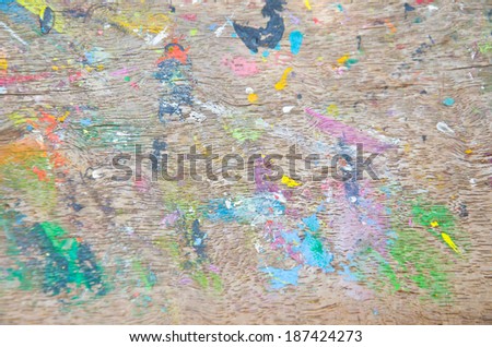 dirty color on wood background
