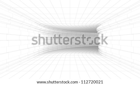 Architectural Tunnel Wireframe - High quality Render