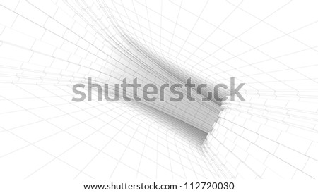Architectural Tunnel Wire frame - High quality Render