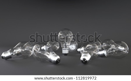 Light bulb off in vertical position on black background