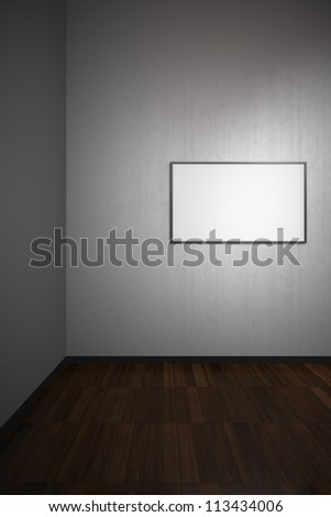 Blank Frame in Art Gallery with Clipping Path in the Frames