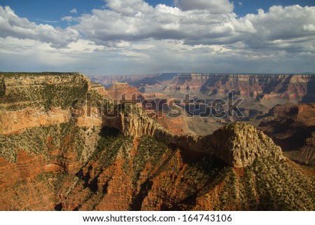 Panorama of Grand Canyon - Photography at the end of July - add color correction in post production