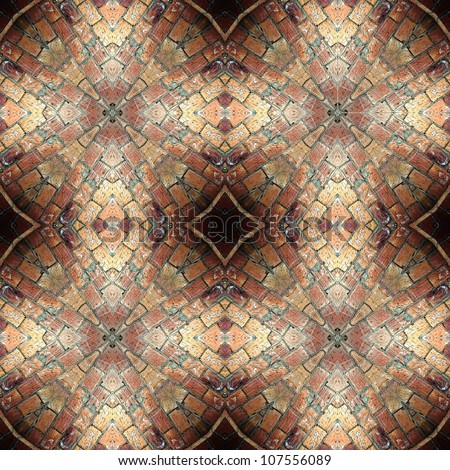 Seamless brick pattern, aged floor tiles to use as wallpaper, surface texture, web page background