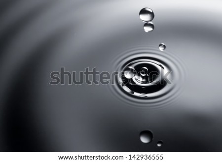 Water surface with drops, clean and fresh
