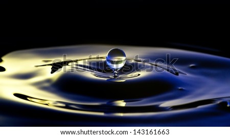 Water drops macro, clean fresh liquid dark design