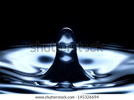 Abstract water splash close up, dark blue color