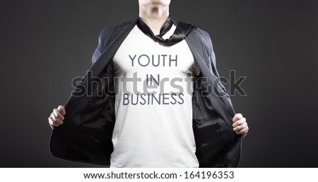 Youth in business with young successful businessman creative concept