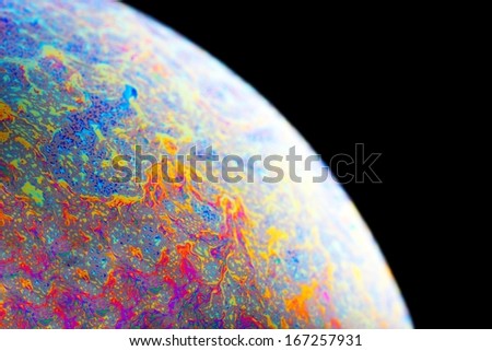 Abstract planet, colorful background close up