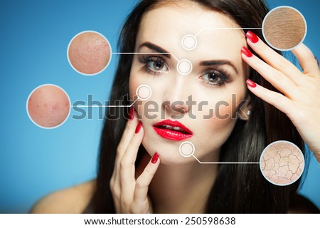 Beauty face concept, anti aging procedures on facial skin