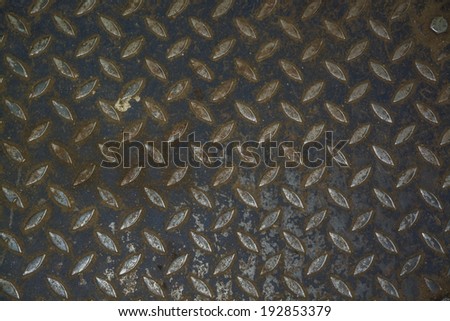 Steel floor pattern industrial background. Car mechanic garage switch to or from summer or winter tires.