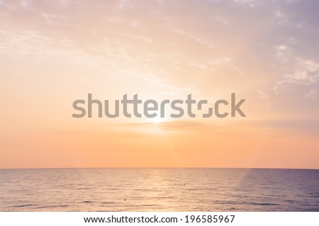 Spiritual sunrise with sun circle in pastel yellow, blue, pink