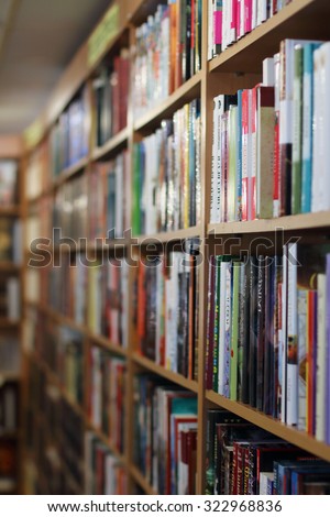 PERM, RUSSIA - AUG 18, 2014: Book in shop. According to Russian Book Chamber in 2013, Russian publishing houses were produced 120512 titles of books and brochures