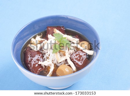 Thai Cuisine ,shark fin soup, Chinese style shark fin soup with mushroom and spices
