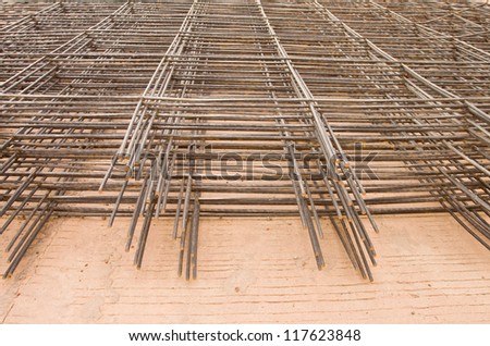 Structural steel in construction.