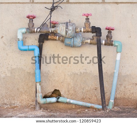 Water meter and Plumbing.