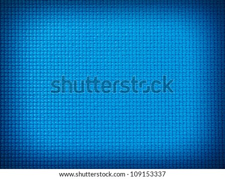 Blue fitness mat background with vignette