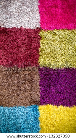 Colorful carpet sample with squares