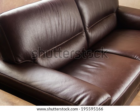 Luxurious classic brown leather couch