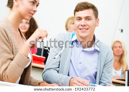 image of a students in the classroom, teaching at the University of