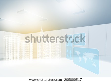 Background image with 3 d construction digital model