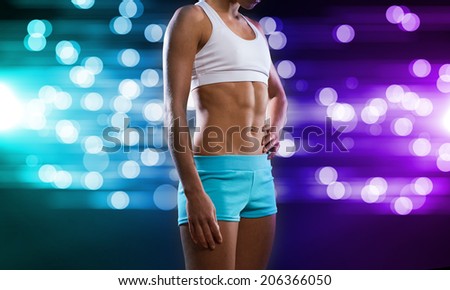 Close up of sport woman in shorts and top