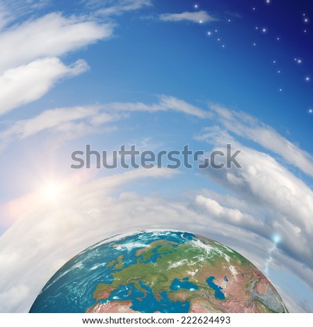 Half image of our Earth planet. Elements of this image are furnished by NASA