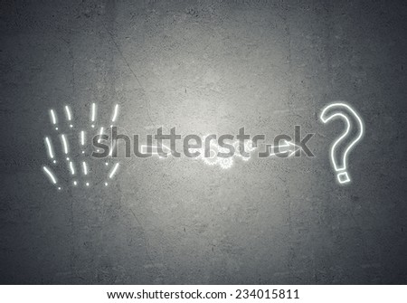 Background image with question mark and gears drawn on wall
