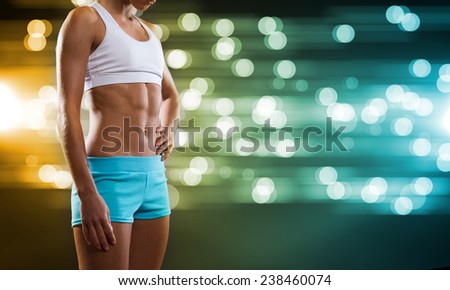 Close up of sport woman in shorts and top