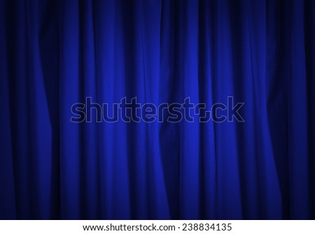 Background image of blue velvet stage curtain